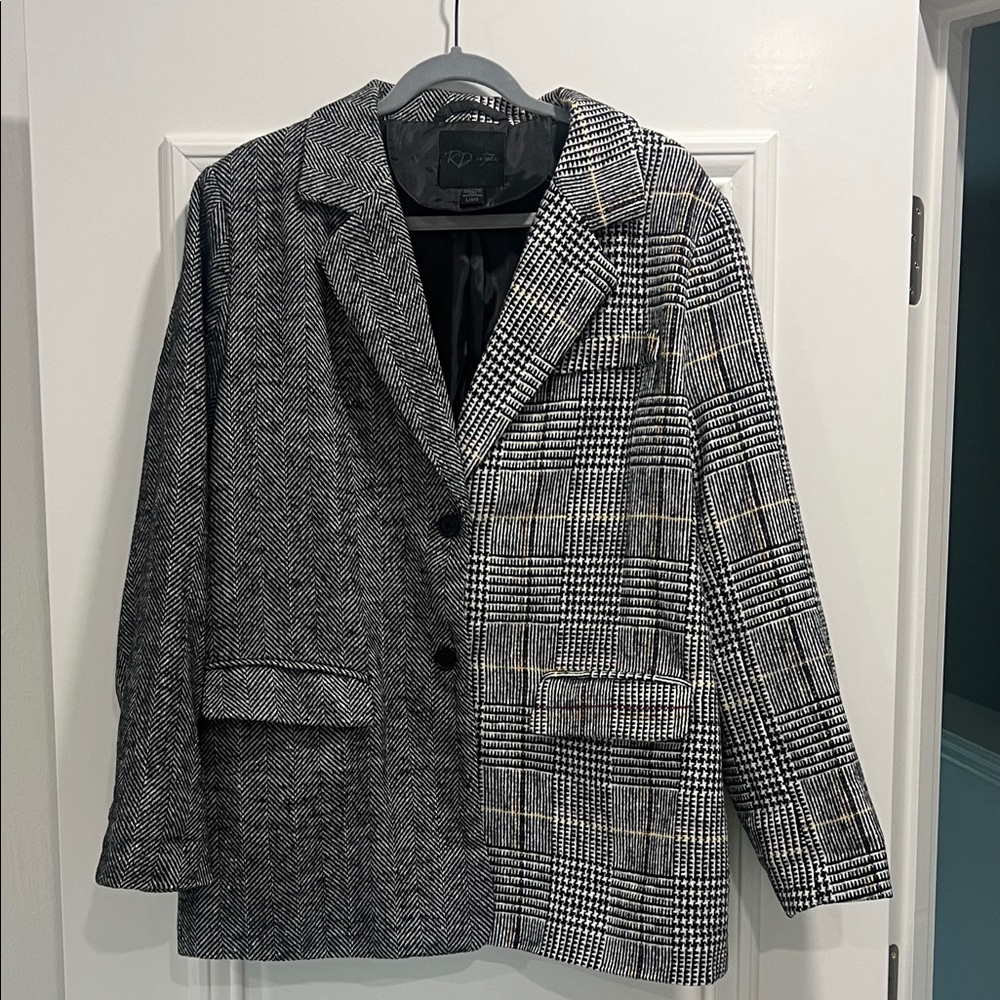 RD Style Monochrome Houndstooth Jacket